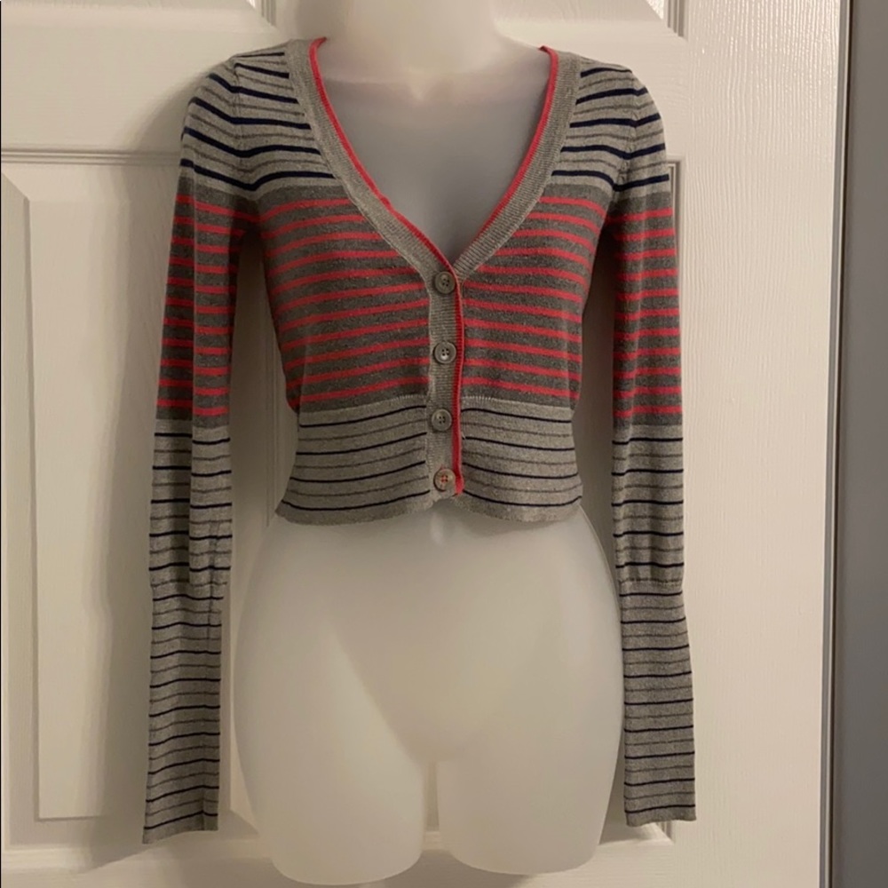 Striped Cropped Cardigan